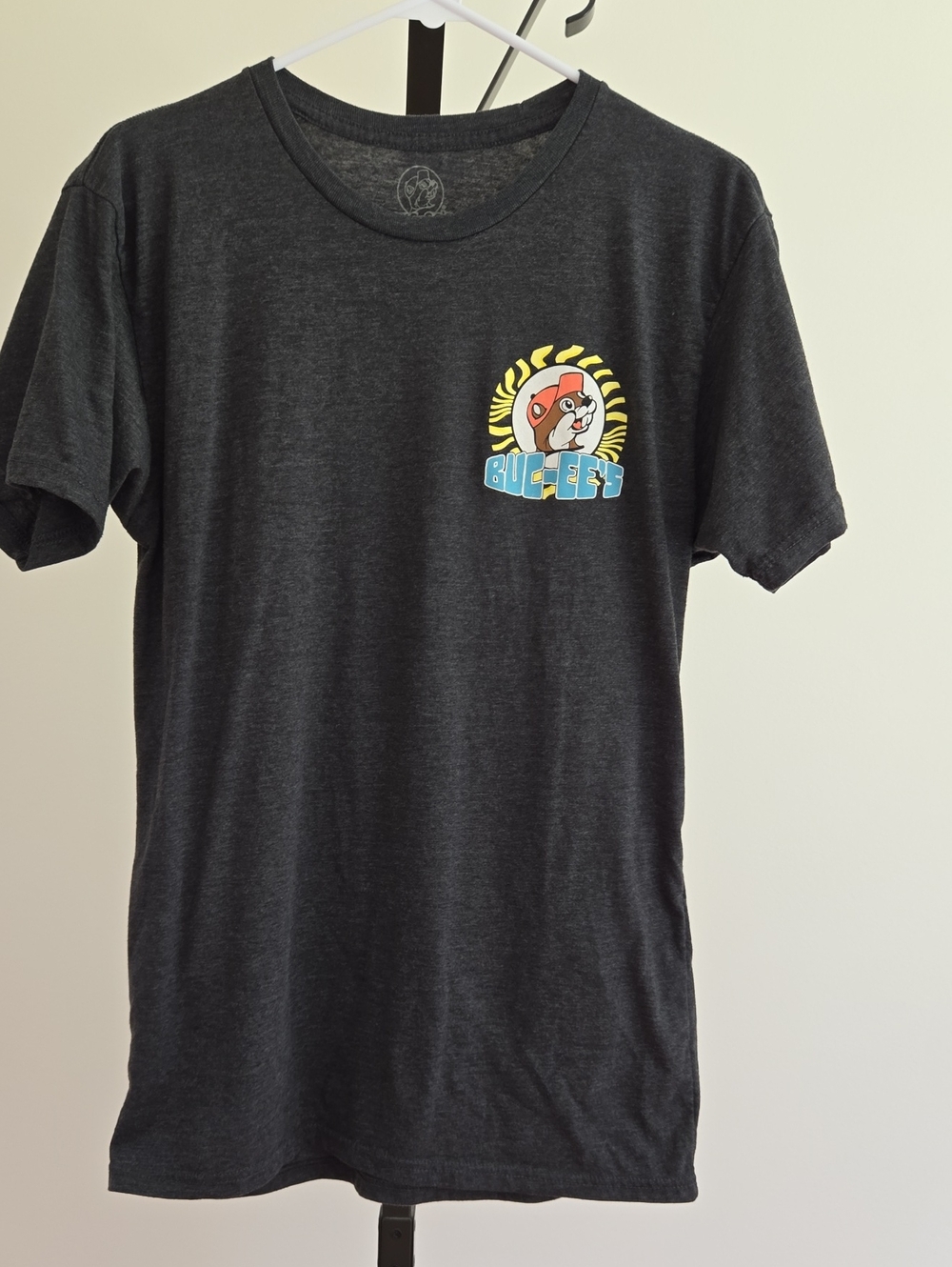 Men's Charcoal Graphic Crewneck Tee with Yellow & Blue Logo